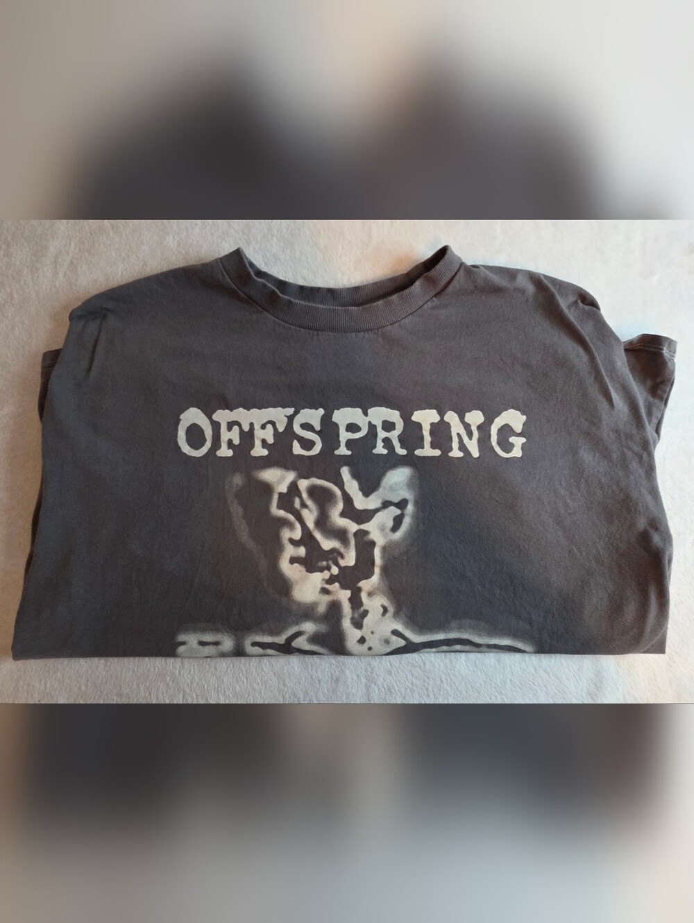 Offspring Smash Skeleton Graphic Band T-Shirt Gray Men's Medium H&M Punk Rock